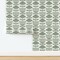 Scandi Flowers Green Hand Drawn Floral Scandinavian Folk Art Cottagecore Farmhouse Custom Pre-pasted Wallpaper by Spoonflower Pre-Pasted Wallpaper 2FT Wide